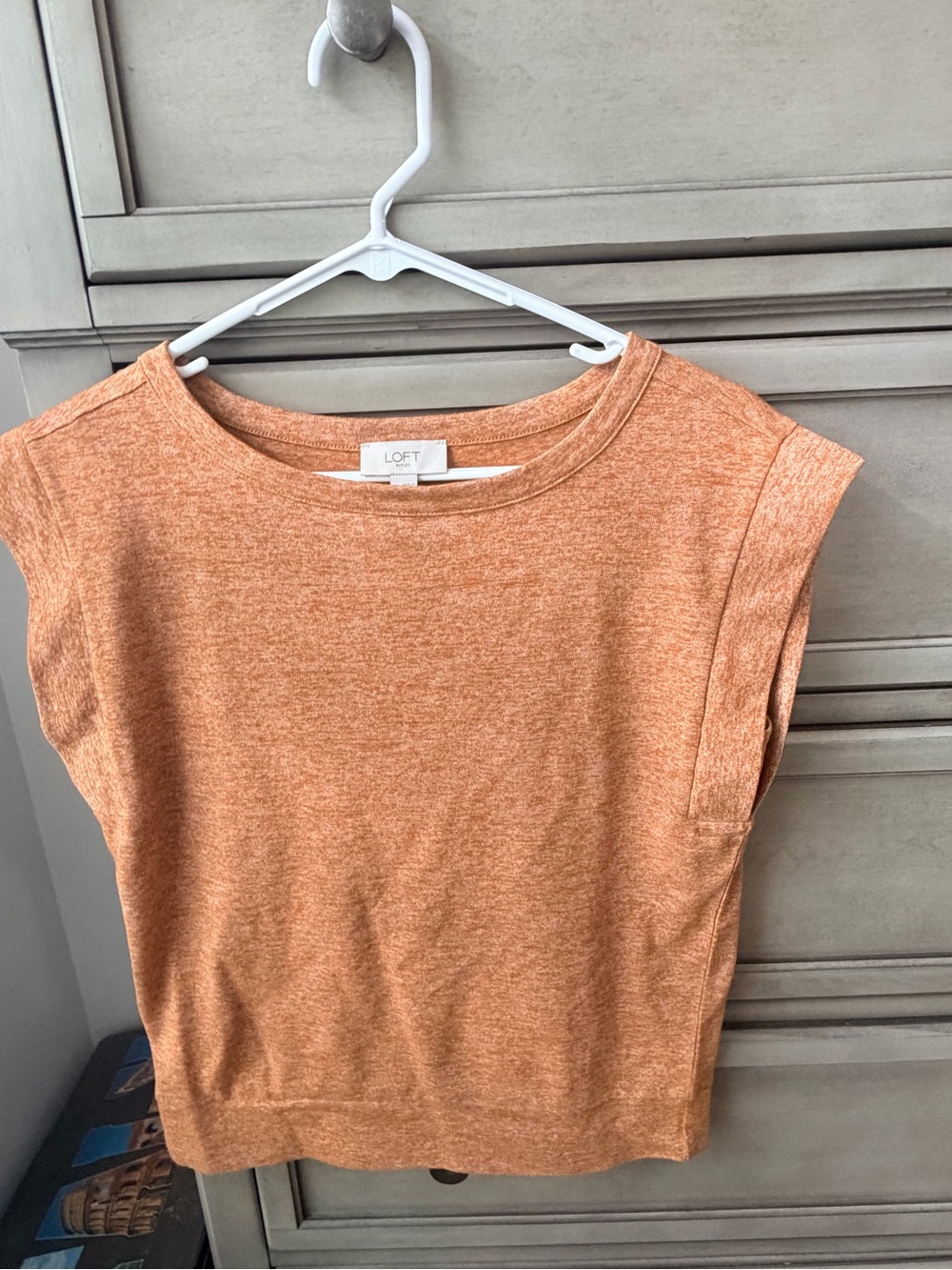 LOFT Heathered Orange Sleeveless Tank Top